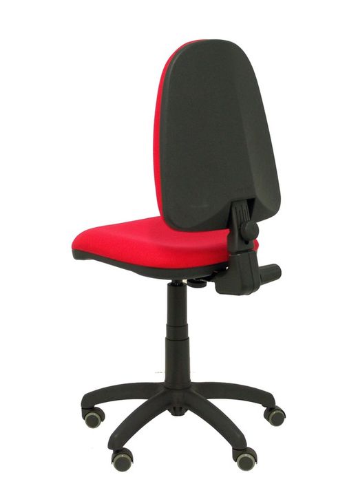 Modelo Ayna - Silla de oficina ergonómica con mecanismo de contacto permanente, regulable en altura y ruedas de parqué - Asiento y respaldo tapizados en tejido BALI color rojo