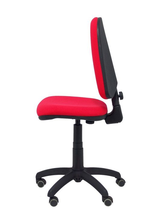 Modelo Ayna - Silla de oficina ergonómica con mecanismo de contacto permanente, regulable en altura y ruedas de parqué - Asiento y respaldo tapizados en tejido BALI color rojo