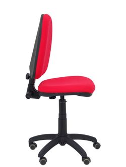 Modelo Ayna - Silla de oficina ergonómica con mecanismo de contacto permanente, regulable en altura y ruedas de parqué - Asiento y respaldo tapizados en tejido BALI color rojo