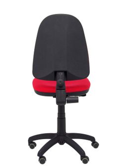 Modelo Ayna - Silla de oficina ergonómica con mecanismo de contacto permanente, regulable en altura y ruedas de parqué - Asiento y respaldo tapizados en tejido BALI color rojo