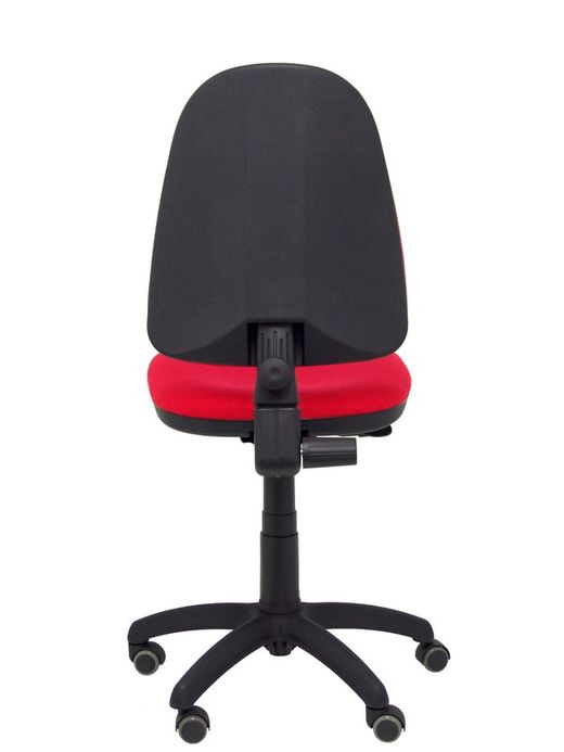 Modelo Ayna - Silla de oficina ergonómica con mecanismo de contacto permanente, regulable en altura y ruedas de parqué - Asiento y respaldo tapizados en tejido BALI color rojo