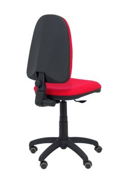Modelo Ayna - Silla de oficina ergonómica con mecanismo de contacto permanente, regulable en altura y ruedas de parqué - Asiento y respaldo tapizados en tejido BALI color rojo