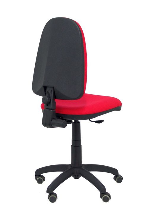 Modelo Ayna - Silla de oficina ergonómica con mecanismo de contacto permanente, regulable en altura y ruedas de parqué - Asiento y respaldo tapizados en tejido BALI color rojo