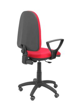 Modelo Ayna - Silla de oficina ergonómica con mecanismo de contacto permanente, regulable en altura y ruedas de parqué - Asiento y respaldo tapizados en tejido BALI color rojo (BRAZOS FIJOS INCLUIDOS)