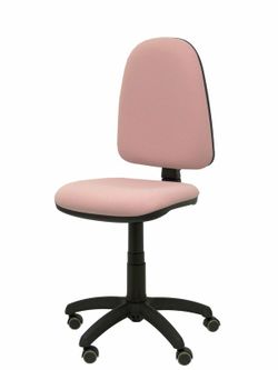 Modelo Ayna - Silla de oficina ergonómica con mecanismo de contacto permanente, regulable en altura y ruedas de parqué - Asiento y respaldo tapizados en tejido BALI color rosa claro