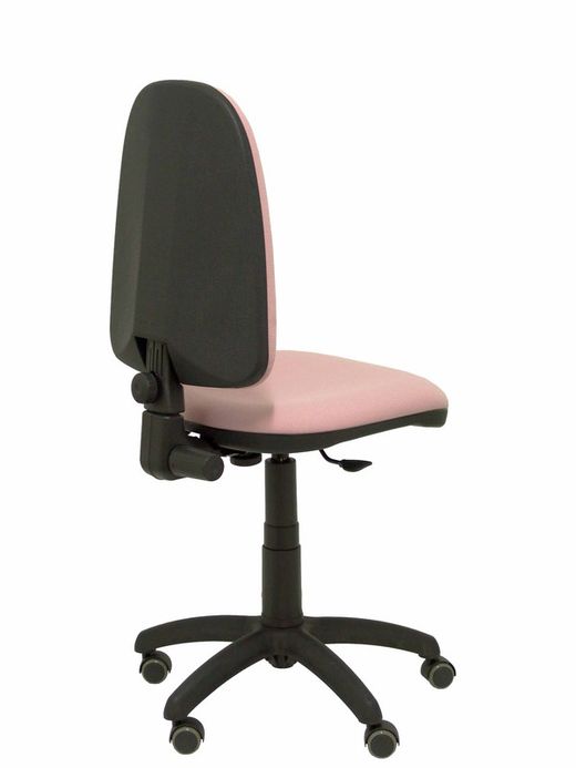 Modelo Ayna - Silla de oficina ergonómica con mecanismo de contacto permanente, regulable en altura y ruedas de parqué - Asiento y respaldo tapizados en tejido BALI color rosa claro