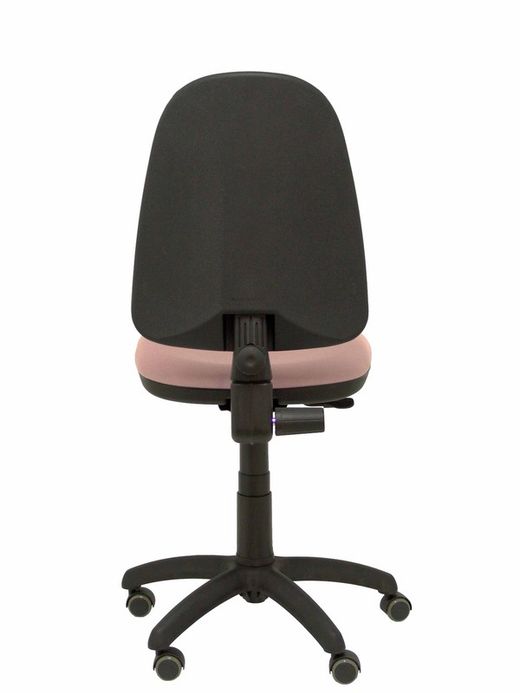 Modelo Ayna - Silla de oficina ergonómica con mecanismo de contacto permanente, regulable en altura y ruedas de parqué - Asiento y respaldo tapizados en tejido BALI color rosa claro