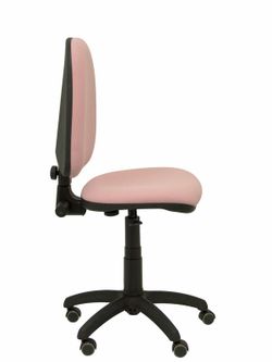 Modelo Ayna - Silla de oficina ergonómica con mecanismo de contacto permanente, regulable en altura y ruedas de parqué - Asiento y respaldo tapizados en tejido BALI color rosa claro