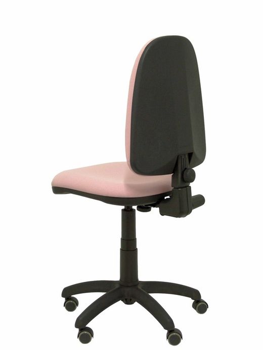 Modelo Ayna - Silla de oficina ergonómica con mecanismo de contacto permanente, regulable en altura y ruedas de parqué - Asiento y respaldo tapizados en tejido BALI color rosa claro