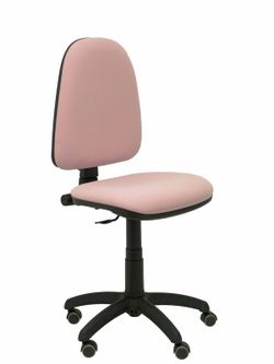 Modelo Ayna - Silla de oficina ergonómica con mecanismo de contacto permanente, regulable en altura y ruedas de parqué - Asiento y respaldo tapizados en tejido BALI color rosa claro