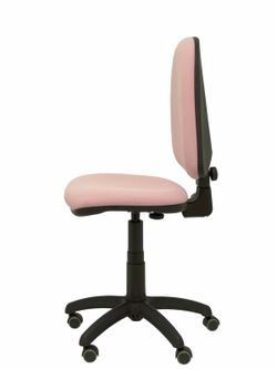 Modelo Ayna - Silla de oficina ergonómica con mecanismo de contacto permanente, regulable en altura y ruedas de parqué - Asiento y respaldo tapizados en tejido BALI color rosa claro