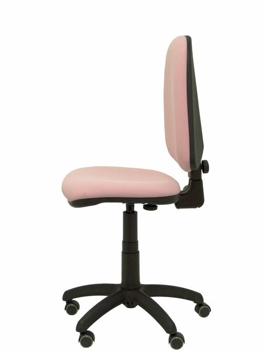Modelo Ayna - Silla de oficina ergonómica con mecanismo de contacto permanente, regulable en altura y ruedas de parqué - Asiento y respaldo tapizados en tejido BALI color rosa claro