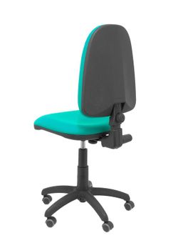 Modelo Ayna - Silla de oficina ergonómica con mecanismo de contacto permanente, regulable en altura y ruedas de parqué - Asiento y respaldo tapizados en tejido BALI color turquesa