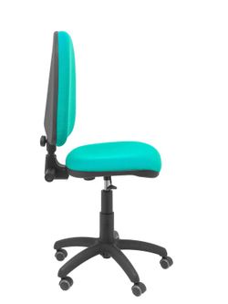 Modelo Ayna - Silla de oficina ergonómica con mecanismo de contacto permanente, regulable en altura y ruedas de parqué - Asiento y respaldo tapizados en tejido BALI color turquesa