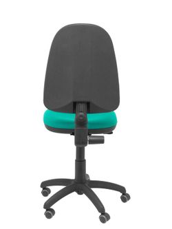 Modelo Ayna - Silla de oficina ergonómica con mecanismo de contacto permanente, regulable en altura y ruedas de parqué - Asiento y respaldo tapizados en tejido BALI color turquesa
