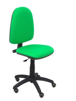 Modelo Ayna - Silla de oficina ergonómica con mecanismo de contacto permanente, regulable en altura y ruedas de parqué - Asiento y respaldo tapizados en tejido BALI color verde