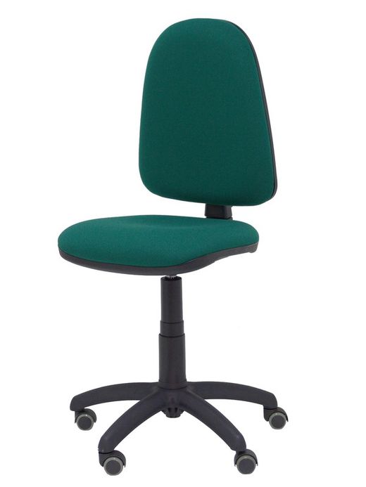 Modelo Ayna - Silla de oficina ergonómica con mecanismo de contacto permanente, regulable en altura y ruedas de parqué - Asiento y respaldo tapizados en tejido BALI color verde botella