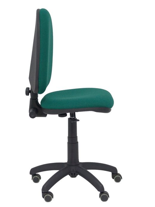 Modelo Ayna - Silla de oficina ergonómica con mecanismo de contacto permanente, regulable en altura y ruedas de parqué - Asiento y respaldo tapizados en tejido BALI color verde botella