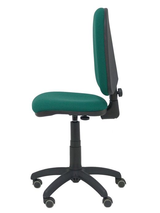 Modelo Ayna - Silla de oficina ergonómica con mecanismo de contacto permanente, regulable en altura y ruedas de parqué - Asiento y respaldo tapizados en tejido BALI color verde botella
