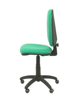 Modelo Ayna - Silla de oficina ergonómica con mecanismo de contacto permanente, regulable en altura y ruedas de parqué - Asiento y respaldo tapizados en tejido BALI color verde esmeralda