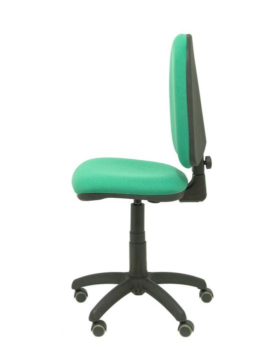 Modelo Ayna - Silla de oficina ergonómica con mecanismo de contacto permanente, regulable en altura y ruedas de parqué - Asiento y respaldo tapizados en tejido BALI color verde esmeralda