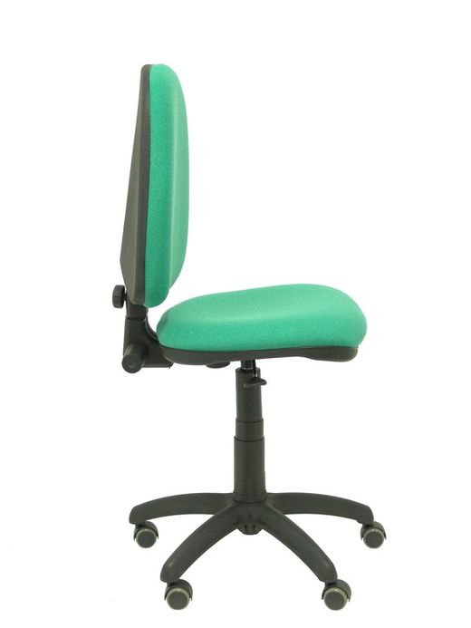 Modelo Ayna - Silla de oficina ergonómica con mecanismo de contacto permanente, regulable en altura y ruedas de parqué - Asiento y respaldo tapizados en tejido BALI color verde esmeralda