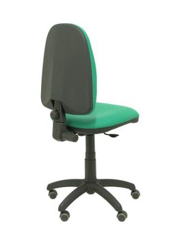 Modelo Ayna - Silla de oficina ergonómica con mecanismo de contacto permanente, regulable en altura y ruedas de parqué - Asiento y respaldo tapizados en tejido BALI color verde esmeralda