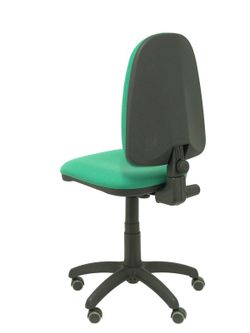 Modelo Ayna - Silla de oficina ergonómica con mecanismo de contacto permanente, regulable en altura y ruedas de parqué - Asiento y respaldo tapizados en tejido BALI color verde esmeralda