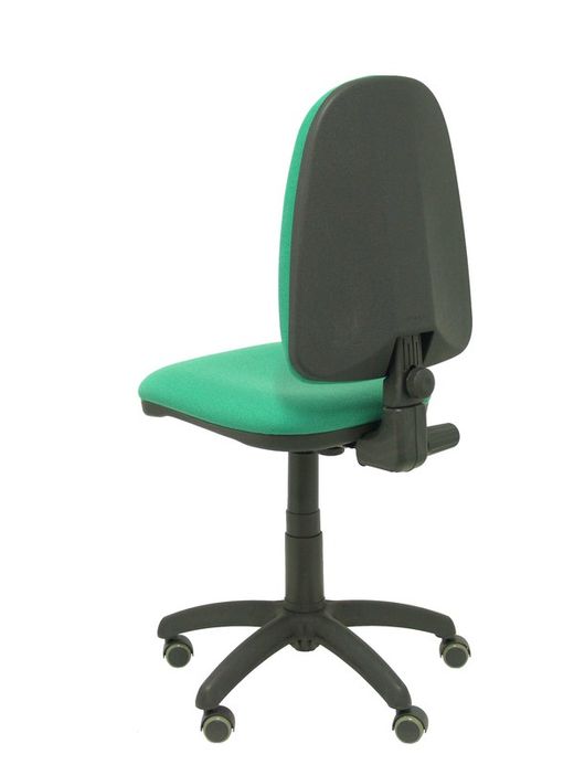 Modelo Ayna - Silla de oficina ergonómica con mecanismo de contacto permanente, regulable en altura y ruedas de parqué - Asiento y respaldo tapizados en tejido BALI color verde esmeralda