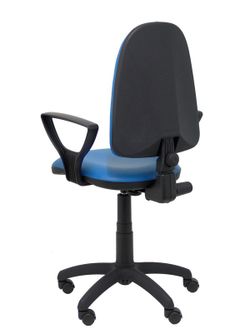 Modelo Ayna - Silla de oficina ergonómica con mecanismo de contacto permanente y regulable en altura - Asiento y respaldo tapizados en similpiel color azul (BRAZOS FIJOS INCLUIDOS)