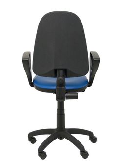 Modelo Ayna - Silla de oficina ergonómica con mecanismo de contacto permanente y regulable en altura - Asiento y respaldo tapizados en similpiel color azul (BRAZOS FIJOS INCLUIDOS)