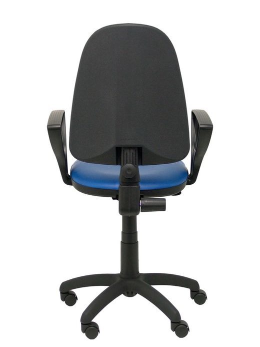 Modelo Ayna - Silla de oficina ergonómica con mecanismo de contacto permanente y regulable en altura - Asiento y respaldo tapizados en similpiel color azul (BRAZOS FIJOS INCLUIDOS)