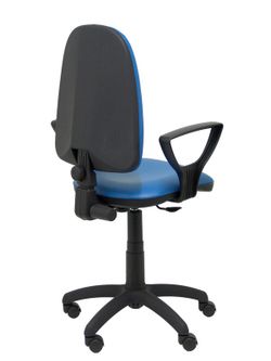 Modelo Ayna - Silla de oficina ergonómica con mecanismo de contacto permanente y regulable en altura - Asiento y respaldo tapizados en similpiel color azul (BRAZOS FIJOS INCLUIDOS)