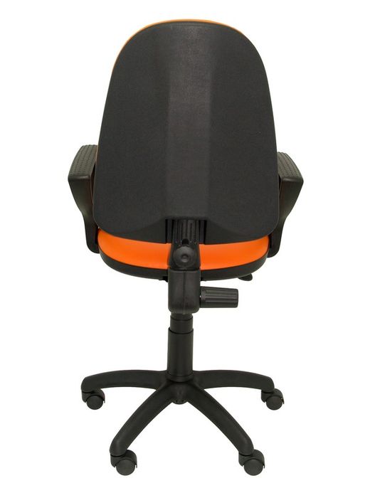 Modelo Ayna - Silla de oficina ergonómica con mecanismo de contacto permanente y regulable en altura - Asiento y respaldo tapizados en similpiel color naranja (BRAZOS FIJOS INCLUIDOS)