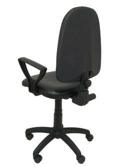 Modelo Ayna - Silla de oficina ergonómica con mecanismo de contacto permanente y regulable en altura - Asiento y respaldo tapizados en similpiel color negro (BRAZOS FIJOS INCLUIDOS)