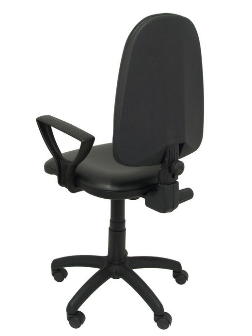 Modelo Ayna - Silla de oficina ergonómica con mecanismo de contacto permanente y regulable en altura - Asiento y respaldo tapizados en similpiel color negro (BRAZOS FIJOS INCLUIDOS)