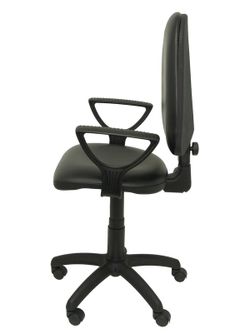 Modelo Ayna - Silla de oficina ergonómica con mecanismo de contacto permanente y regulable en altura - Asiento y respaldo tapizados en similpiel color negro (BRAZOS FIJOS INCLUIDOS)