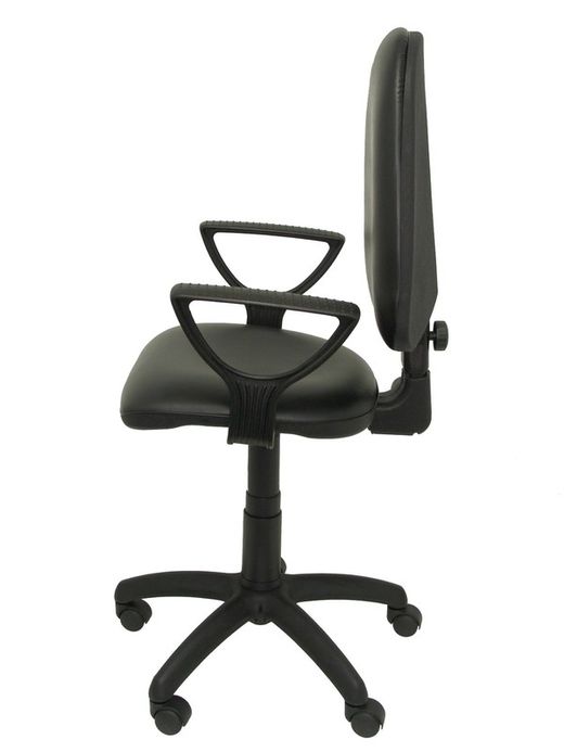Modelo Ayna - Silla de oficina ergonómica con mecanismo de contacto permanente y regulable en altura - Asiento y respaldo tapizados en similpiel color negro (BRAZOS FIJOS INCLUIDOS)