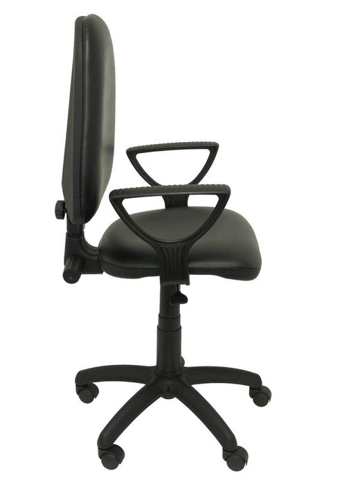 Modelo Ayna - Silla de oficina ergonómica con mecanismo de contacto permanente y regulable en altura - Asiento y respaldo tapizados en similpiel color negro (BRAZOS FIJOS INCLUIDOS)