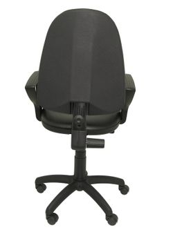 Modelo Ayna - Silla de oficina ergonómica con mecanismo de contacto permanente y regulable en altura - Asiento y respaldo tapizados en similpiel color negro (BRAZOS FIJOS INCLUIDOS)