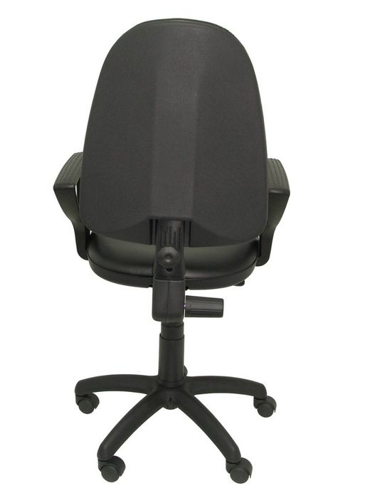 Modelo Ayna - Silla de oficina ergonómica con mecanismo de contacto permanente y regulable en altura - Asiento y respaldo tapizados en similpiel color negro (BRAZOS FIJOS INCLUIDOS)