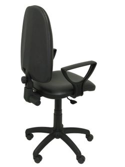 Modelo Ayna - Silla de oficina ergonómica con mecanismo de contacto permanente y regulable en altura - Asiento y respaldo tapizados en similpiel color negro (BRAZOS FIJOS INCLUIDOS)