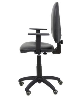 Modelo Ayna - Silla de oficina ergonómica con mecanismo de contacto permanente y regulable en altura - Asiento y respaldo tapizados en similpiel color negro (BRAZOS REGULABLES INCLUIDOS)