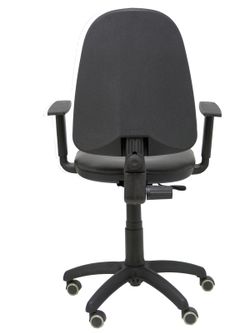Modelo Ayna - Silla de oficina ergonómica con mecanismo de contacto permanente y regulable en altura - Asiento y respaldo tapizados en similpiel color negro (BRAZOS REGULABLES INCLUIDOS)