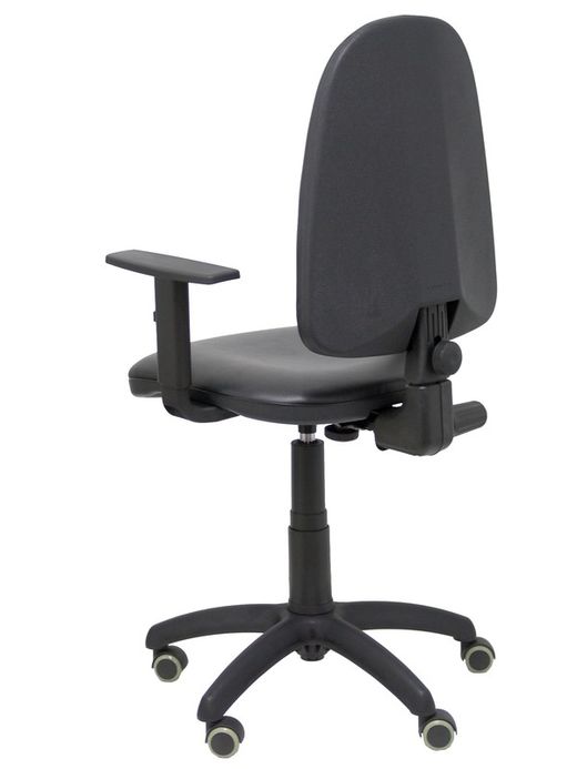 Modelo Ayna - Silla de oficina ergonómica con mecanismo de contacto permanente y regulable en altura - Asiento y respaldo tapizados en similpiel color negro (BRAZOS REGULABLES INCLUIDOS)