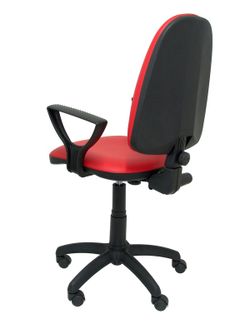 Modelo Ayna - Silla de oficina ergonómica con mecanismo de contacto permanente y regulable en altura - Asiento y respaldo tapizados en similpiel color rojo (BRAZOS FIJOS INCLUIDOS)