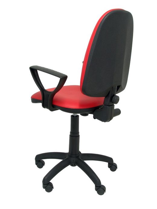 Modelo Ayna - Silla de oficina ergonómica con mecanismo de contacto permanente y regulable en altura - Asiento y respaldo tapizados en similpiel color rojo (BRAZOS FIJOS INCLUIDOS)