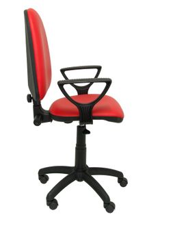 Modelo Ayna - Silla de oficina ergonómica con mecanismo de contacto permanente y regulable en altura - Asiento y respaldo tapizados en similpiel color rojo (BRAZOS FIJOS INCLUIDOS)