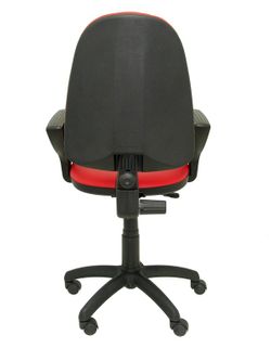 Modelo Ayna - Silla de oficina ergonómica con mecanismo de contacto permanente y regulable en altura - Asiento y respaldo tapizados en similpiel color rojo (BRAZOS FIJOS INCLUIDOS)