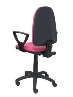 Modelo Ayna - Silla de oficina ergonómica con mecanismo de contacto permanente y regulable en altura - Asiento y respaldo tapizados en similpiel color rosa (BRAZOS FIJOS INCLUIDOS)